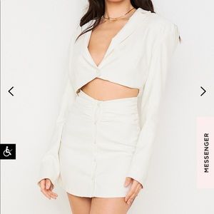 Ivory cut out shirt dress